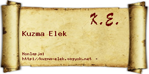 Kuzma Elek névjegykártya