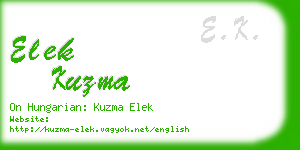 elek kuzma business card